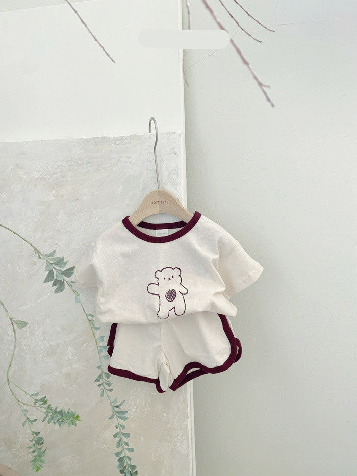 Baby Bear Cotton Suit Two-piece Cartoon Comfort For Babies And Toddlers